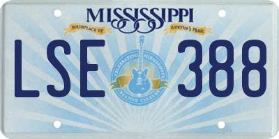 MS license plate LSE388