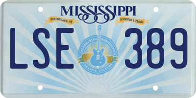 MS license plate LSE389