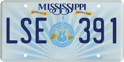 MS license plate LSE391