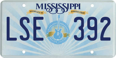 MS license plate LSE392