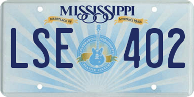 MS license plate LSE402