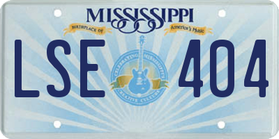 MS license plate LSE404
