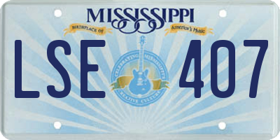 MS license plate LSE407