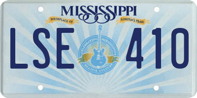 MS license plate LSE410