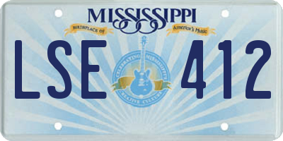 MS license plate LSE412