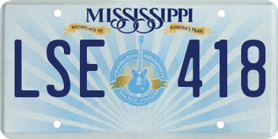 MS license plate LSE418