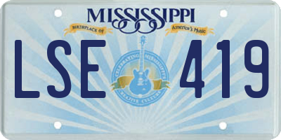 MS license plate LSE419