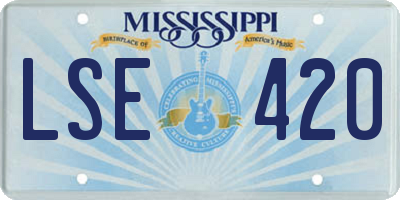 MS license plate LSE420