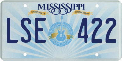 MS license plate LSE422