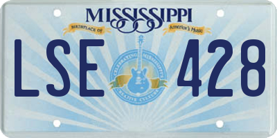 MS license plate LSE428