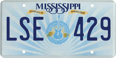 MS license plate LSE429