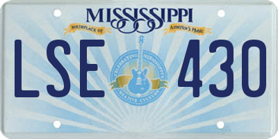 MS license plate LSE430