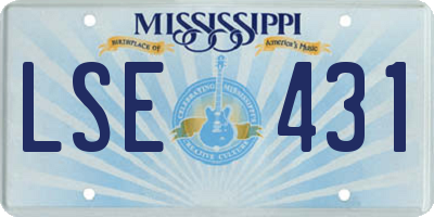 MS license plate LSE431