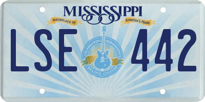 MS license plate LSE442