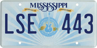 MS license plate LSE443