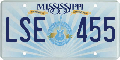 MS license plate LSE455