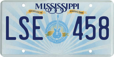 MS license plate LSE458