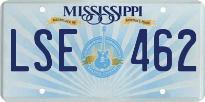 MS license plate LSE462