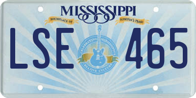 MS license plate LSE465