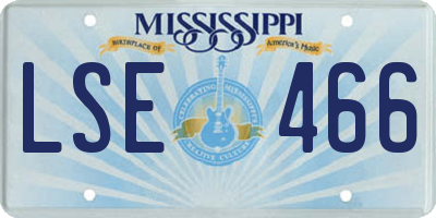 MS license plate LSE466