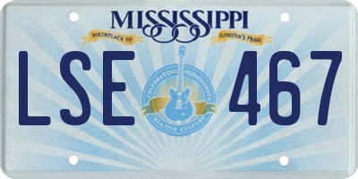 MS license plate LSE467