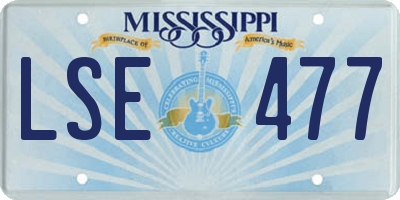MS license plate LSE477