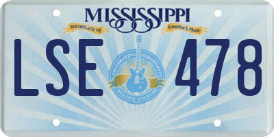MS license plate LSE478