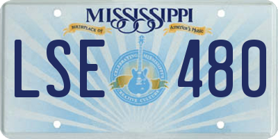 MS license plate LSE480
