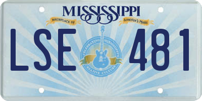 MS license plate LSE481