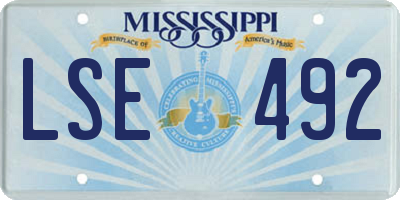 MS license plate LSE492