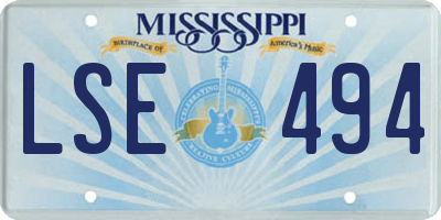 MS license plate LSE494