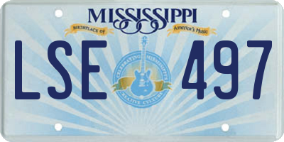 MS license plate LSE497