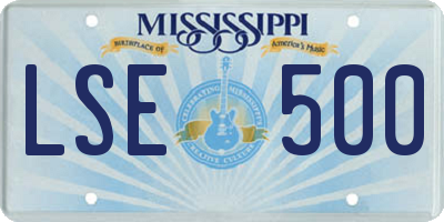 MS license plate LSE500