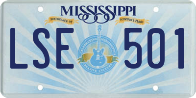 MS license plate LSE501