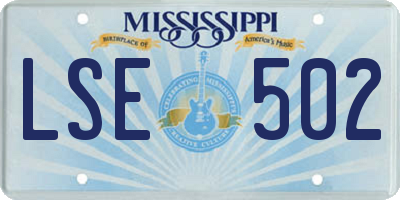 MS license plate LSE502