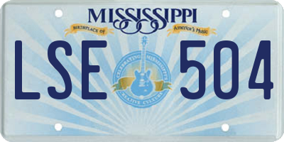 MS license plate LSE504