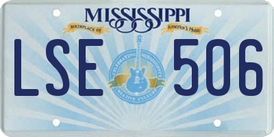 MS license plate LSE506