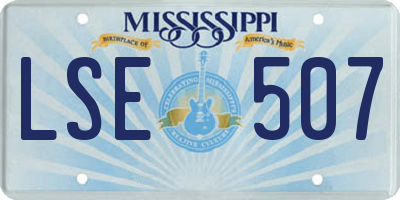 MS license plate LSE507
