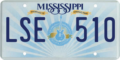 MS license plate LSE510