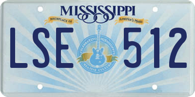 MS license plate LSE512