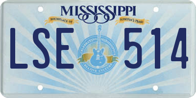 MS license plate LSE514