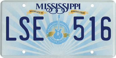 MS license plate LSE516