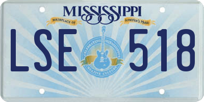 MS license plate LSE518