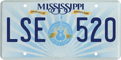 MS license plate LSE520