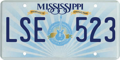 MS license plate LSE523