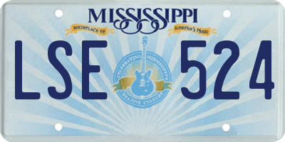 MS license plate LSE524
