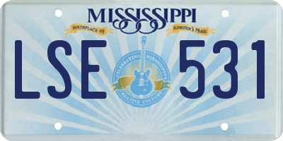 MS license plate LSE531