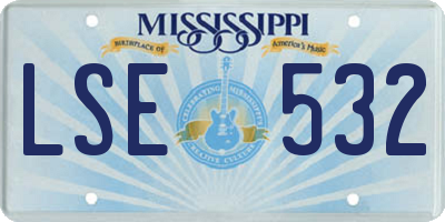 MS license plate LSE532