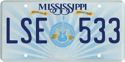 MS license plate LSE533