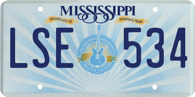 MS license plate LSE534
